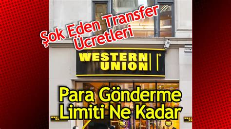 Western union para gönderme ücretleri